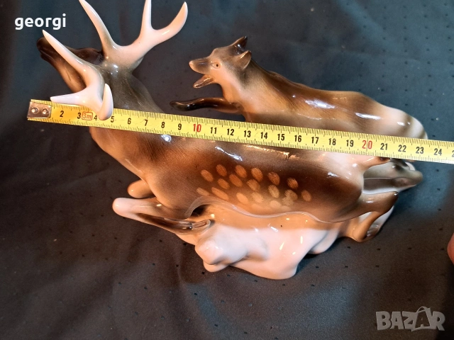 порцеланова статуетка Royal Dux Czechoslovakia елен , снимка 13 - Статуетки - 54175198