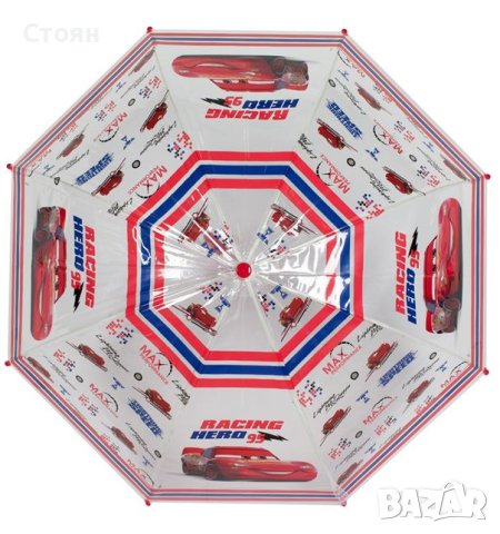 McQueen  60 см ръчен чадър за дъжд тип бастун за деца