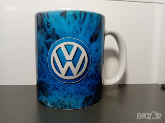 Бяла порцеланова чаша на Фолксваген / Volkswagen, снимка 3 - Чаши - 37122967