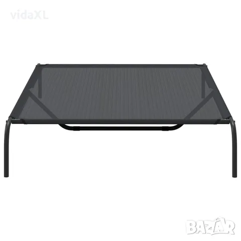 vidaXL Повдигнато легло кучета черно 150x90x20 cm Текстилен и стомана, снимка 5 - За кучета - 56147548