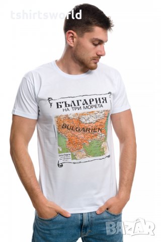Нова мъжка тениска с дигитален печат България на три морета, снимка 12 - Тениски - 28215877