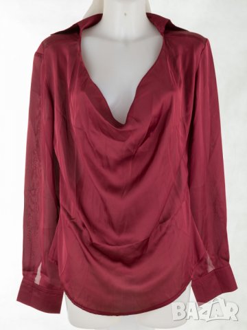 Стилна дамска блуза в бордо марка Lisa Moretti, снимка 2 - Блузи с дълъг ръкав и пуловери - 29107873