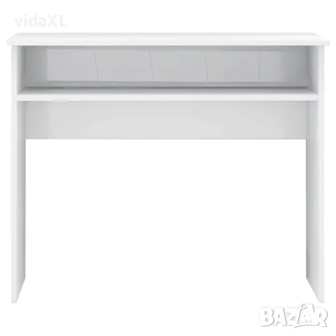 vidaXL Бюро, бял гланц, 90x50x74 см, инженерно дърво, снимка 4 - Бюра - 56147697