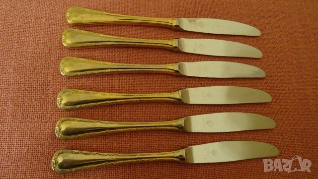 Solingen KUPPELS BESTECK , 18/10 HARTVER GOLDET 23/24 KARAT комплект 6 бр ножове с позлата, снимка 12 - Прибори за хранене, готвене и сервиране - 31142102
