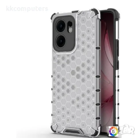 OPPO Reno13 F 5G Силиконов Калъф Honeycomb TPU и Протектор, снимка 3 - Калъфи, кейсове - 49906447