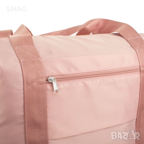 Сгъваема пътна чанта сак, розова с отделения, 42 л._1239402, снимка 7 - Сакове - 52277961