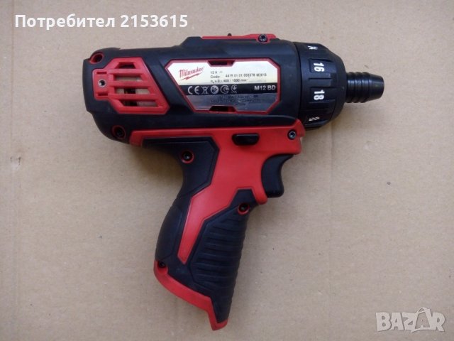 оригинален Milwaukee M12 BD 1/4 hex бит винтоверт 12V, снимка 2 - Винтоверти - 42301717