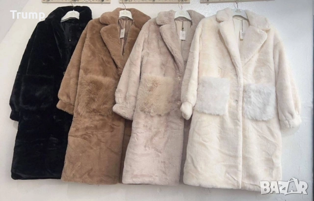 Красиво  пухено палто, Двулицева! Различни цветове, стандарт, снимка 3 - Палта, манта - 52408660