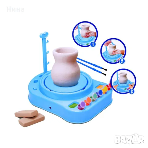 Грънчарско колело с адаптер , снимка 9 - Пластелини, моделини и пясъци - 50172348