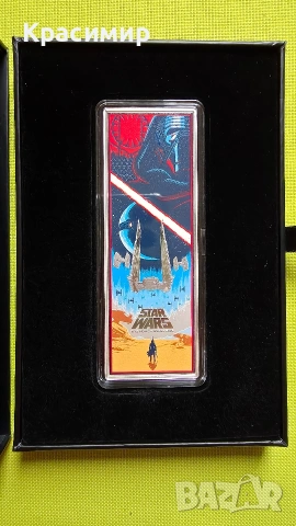 Продавам сребърна монета Star Wars 3 oz, снимка 3 - Нумизматика и бонистика - 53973895