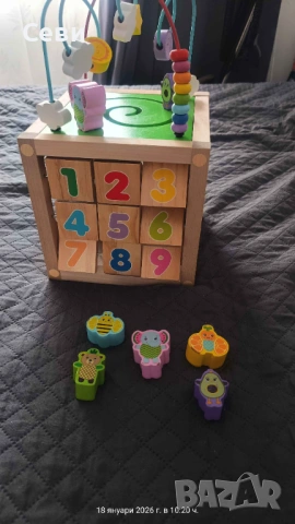 Играчка - дървен сензорен куб за деца над 1год. за 45 евро, снимка 2 - Образователни игри - 53178387