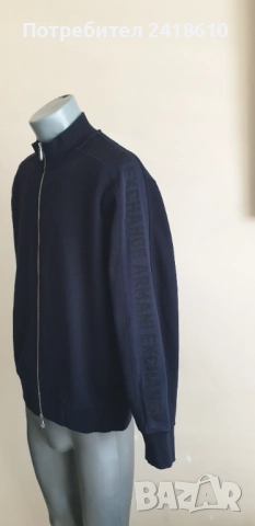 Armani Exchange Full Zip Cotton Knit Mens Size M / L НОВО! ОРИГИНАЛ! Мъжко Горнище с цял Цип !