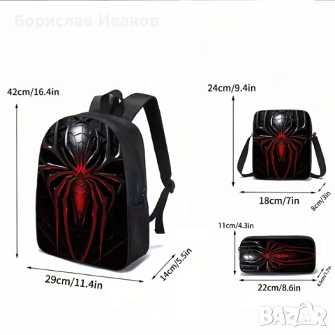Раница Spider-Man комплект от 3 части, снимка 3 - Раници - 52468134