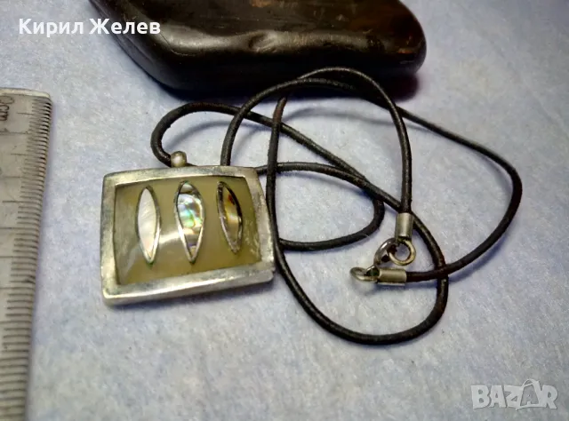 СТАРО КОЛИЕ УНИКАТ КОСТ с РЪЧНО ИНКРУСТИРАН КРАЛСКИ СЕДЕФ в МЕЛХИОРЕН ОБКОВ ЧАСТ от КОМПЛЕКТ 50120, снимка 7 - Антикварни и старинни предмети - 49885936