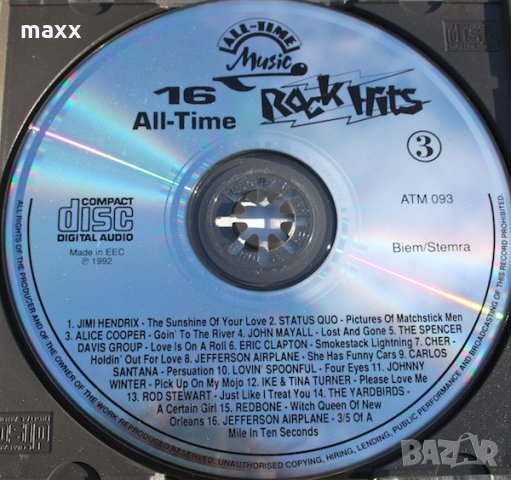 CD диск 16 All-Time Rock Hits 3, 1992, снимка 3 - CD дискове - 29134764