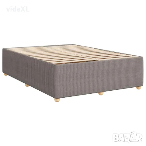 vidaXL Боксспринг легло с матрак, таупе, 140x190 см, плат, снимка 10 - Спални и легла - 56146941