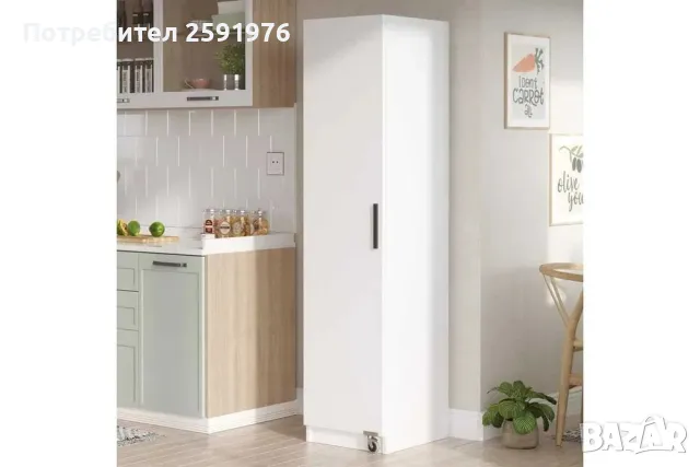 Уникален Кухненски шкаф Classer, бял 42x44x176см, снимка 1
