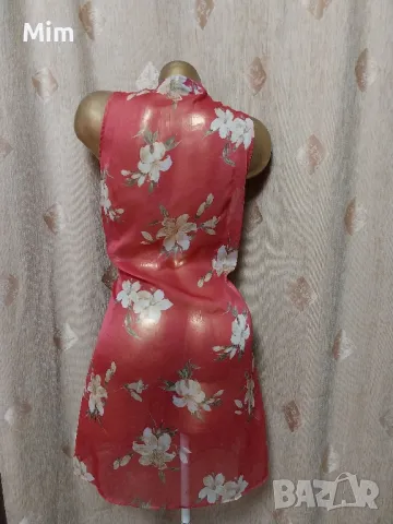 FRANSA XL Ефирна прозрачна, червена рокля на цветя , снимка 5 - Рокли - 50076435