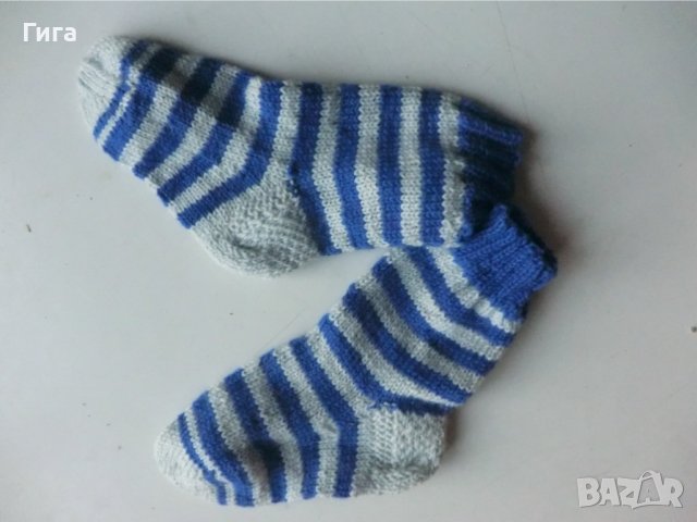 раирани плетени чорапи ходило 12, конч 14, снимка 1 - Чорапи - 39294986