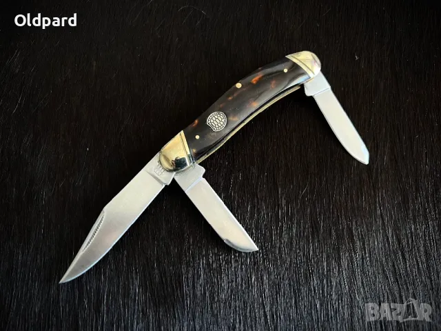 Среден сгъваем джобен нож Sowbelly Imitation Tortoise (Rough Ryder). RR2449, снимка 4 - Ножове - 48627216