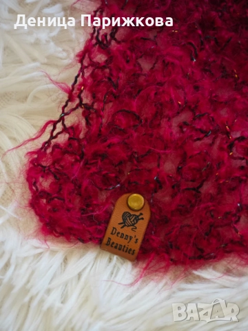 Ръчно плетен шал на една кука модел "Романтик", снимка 4 - Шалове - 52770840