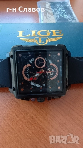 Мъжки Chronograph LIGE Black Onix, снимка 10 - Мъжки - 51655447