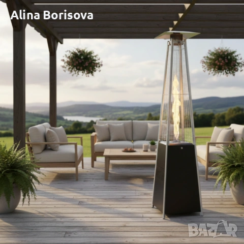 Газов отоплител-чадър 13 kW, 227 см – външен газов отоплител с калъф и защити + маймунка , готов за , снимка 3 - Друга електроника - 53093028