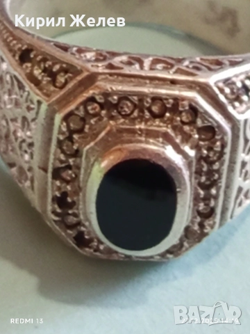 Авторски сребърен пръстен майсторска орнаментика с ЧЕРЕН ОНИКС ювелирна изработка 33480, снимка 10 - Пръстени - 52911823