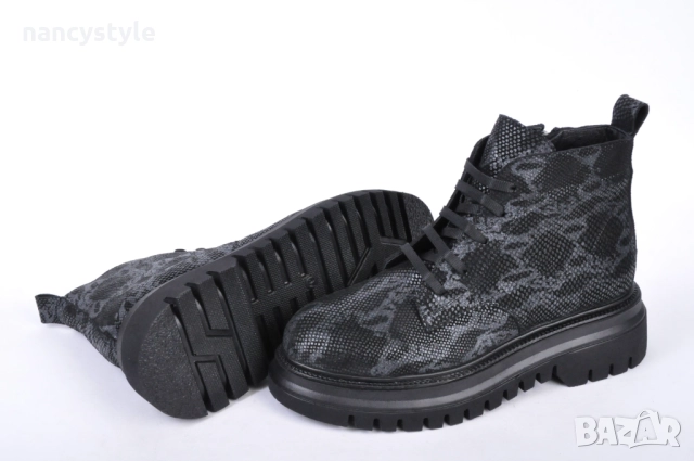 NEW! Подплатени дамски боти от естествен набук - Два цвята, снимка 9 - Дамски боти - 51997500