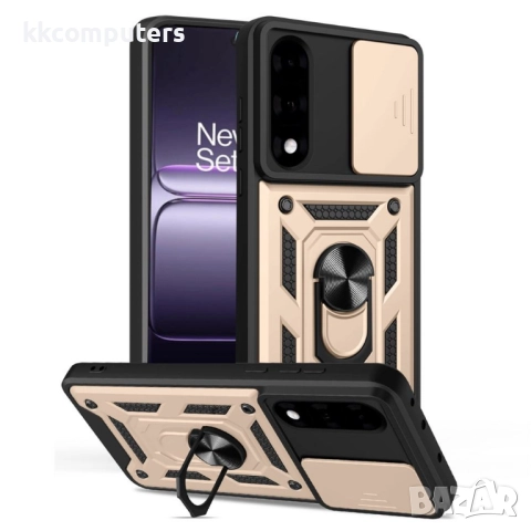 Калъф за OnePlus Nord 5 5G / OnePlus Ace 5 Ultra 5G с Плъзгащ Капак за Камера & Държач | Военна Защи, снимка 3 - Калъфи, кейсове - 51921402