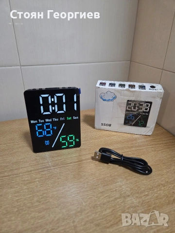Чисто нов цифров LED настолен часовник, модел 5508
