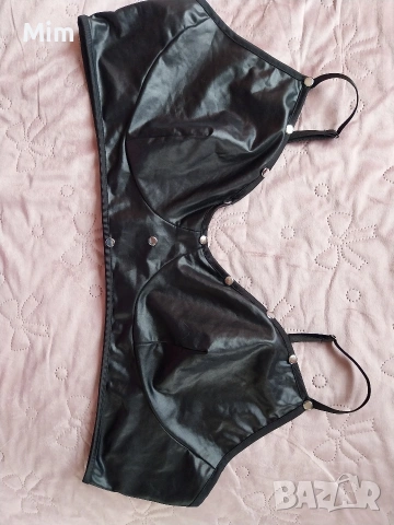 4XL Черно ,кожено бюстие/ сутиен/ за едра дама , снимка 4 - Бельо - 53908864