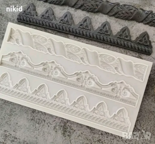 3 широки кант борд силиконов молд форма фондан гипс шоколад декор , снимка 2 - Форми - 50103634