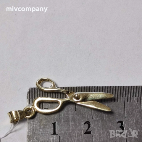 Златна висулка"ножица" 1.54гр.Ново!!!, снимка 3 - Колиета, медальони, синджири - 52827513