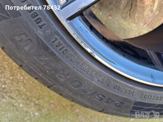 Джанти с гуми за Мерцедес 225/45/17 , снимка 3 - Гуми и джанти - 53205537