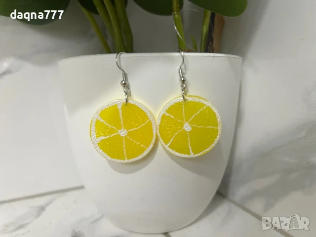 Дамски сладки нови обеци Лимони