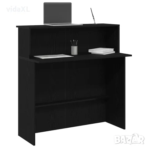 vidaXL Рецепционно бюро черно 100x50x103,5 cm Инженерна дървесина, снимка 2 - Бюра - 56148291