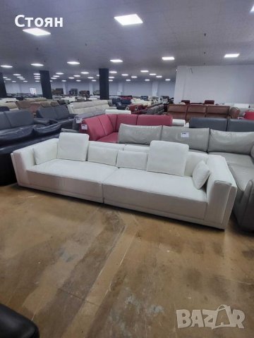 Бял кожен диван четворка, снимка 3 - Дивани и мека мебел - 39954967