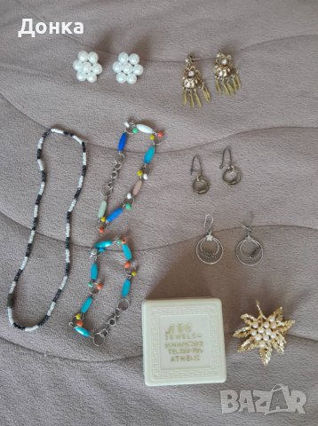 Дамска гривна,обици,гердан,брошка, снимка 2 - Колиета, медальони, синджири - 37165453