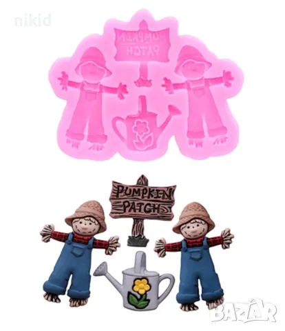 плашило табела лейка ферма градина силиконов молф форма фондан шоколад декор