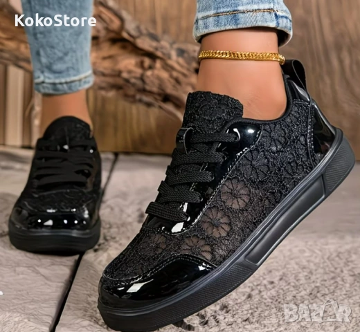 Дамски спортни обувки с дантела, снимка 4 - Маратонки - 53354097