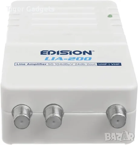 Линеен усилвател EDISION LIA-200 5G UHF/VHF 24dB с 2 изхода, снимка 3 - Приемници и антени - 55741767
