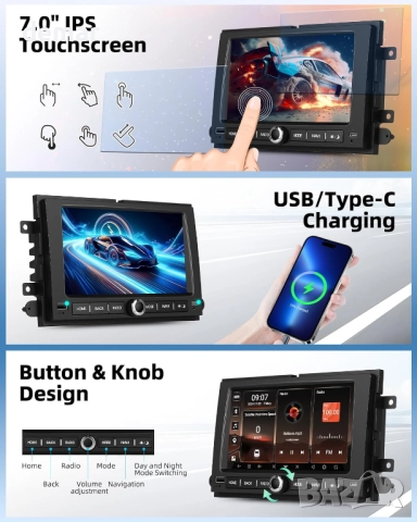 CAMECHO 1G+32G Android 13 автомобилна стерео система за Ford F150/F250, снимка 7 - Аксесоари и консумативи - 52071976