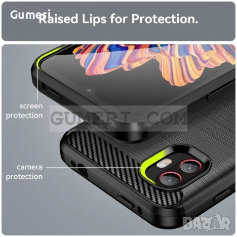 Samsung Galaxy Xcover 6 Pro Противоударен Силиконов Гръб - Карбон, снимка 8 - Калъфи, кейсове - 42209208