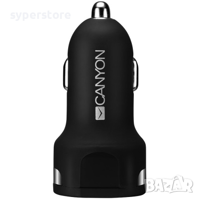 Зарядно за кола 12-24V за телефон CANYON CNE-CCA04B, Черен адаптер с 2 USB Изхода 5V-2.4A, снимка 2 - Кабели и адаптери - 30497679
