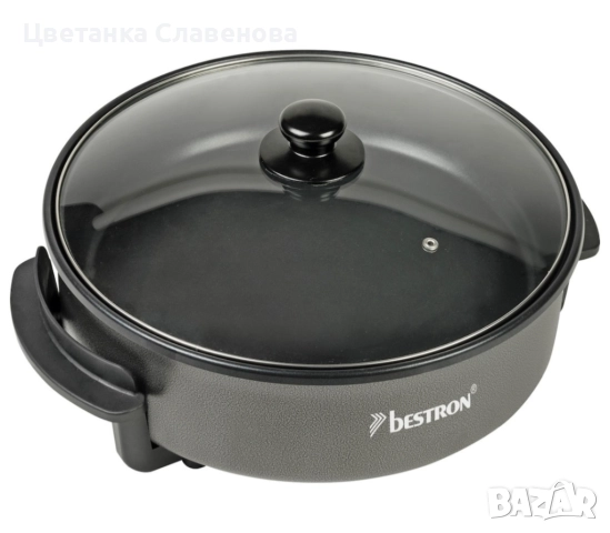 Електрически тиган Bestron AHP1500Z XL, многофункционален тиган с диаметър 32 см, стъклен капак , снимка 2 - Котлони - 52212461