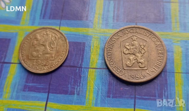 1 Коруна и 20 Халера 1980 Чехословакия, снимка 2 - Нумизматика и бонистика - 52090099