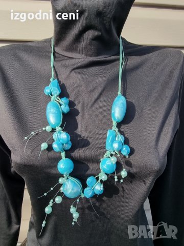 Дълго колие в светло синьо (модел 12), снимка 1