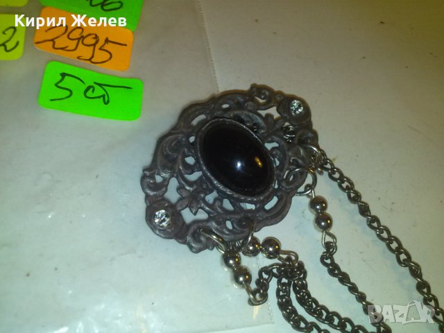 СТАРИННА ТЕЖКА СРЕБРИСТА БРОШКА с КАМЪНИ 2995, снимка 6 - Антикварни и старинни предмети - 29723038