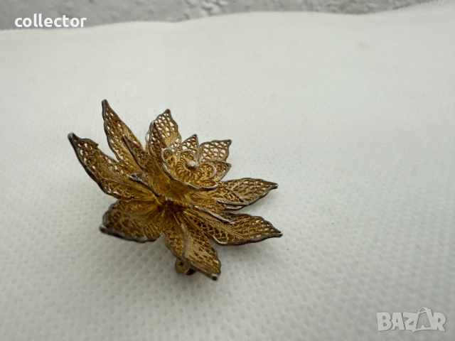 Ръчно изработена сребърна брошка - Topazio. №7595, снимка 3 - Колиета, медальони, синджири - 52318963